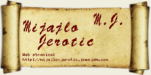 Mijajlo Jerotić vizit kartica